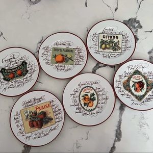 6 Williams Sonoma Rosanna "Harvest Market” Salad/Dessert Plates